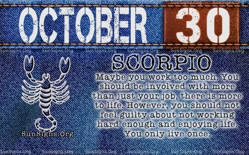 october 30 scorpio birthday calendar