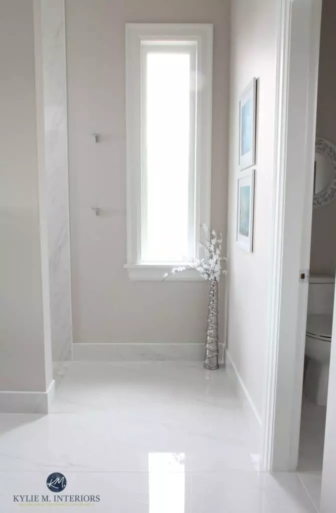 Farrow and Ball Clunch with whitewash oak wood floor, Magnolia Teak Cups built-in office cabinets, sliding barn door. CLIENT PHOTO of Kylie M Interiors Edesign