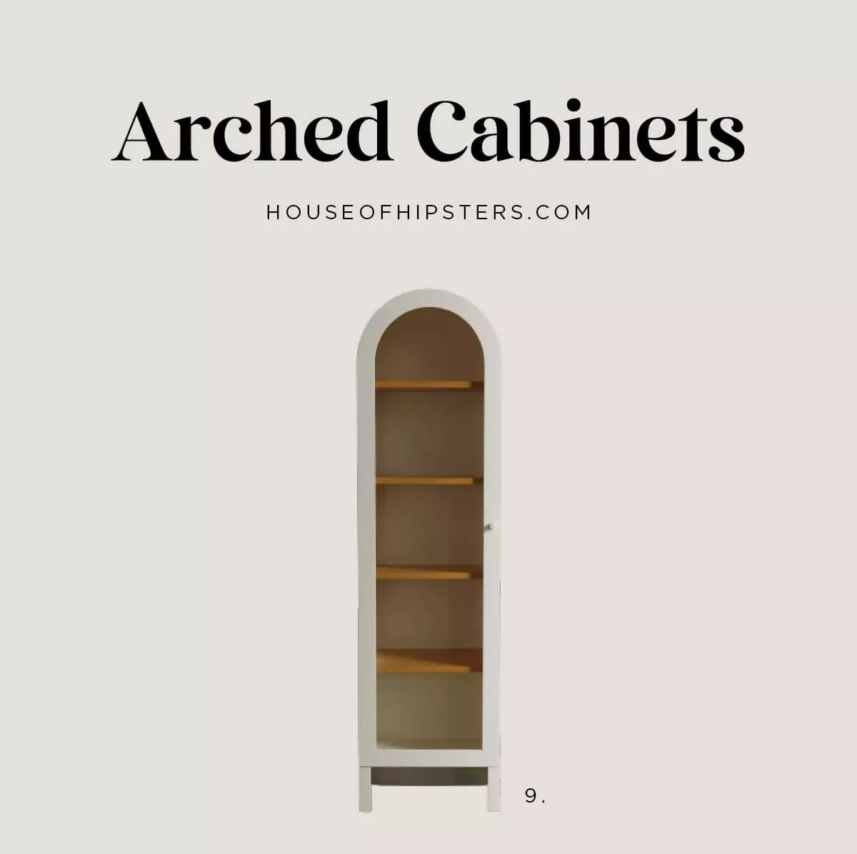 Get the McGee & Co. arched cabinet look for less with this display cabinet I found on Etsy.