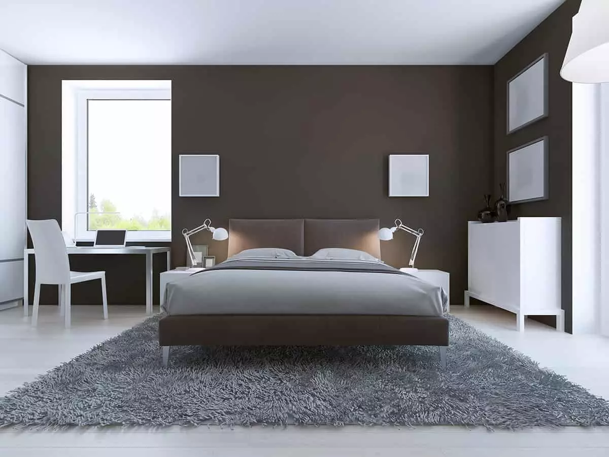 Dark Taupe Walls with Light Gray Floor