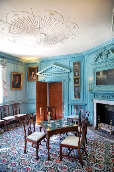 The intact woodwork in an 1811 Federal house in Newport, Rhode Island