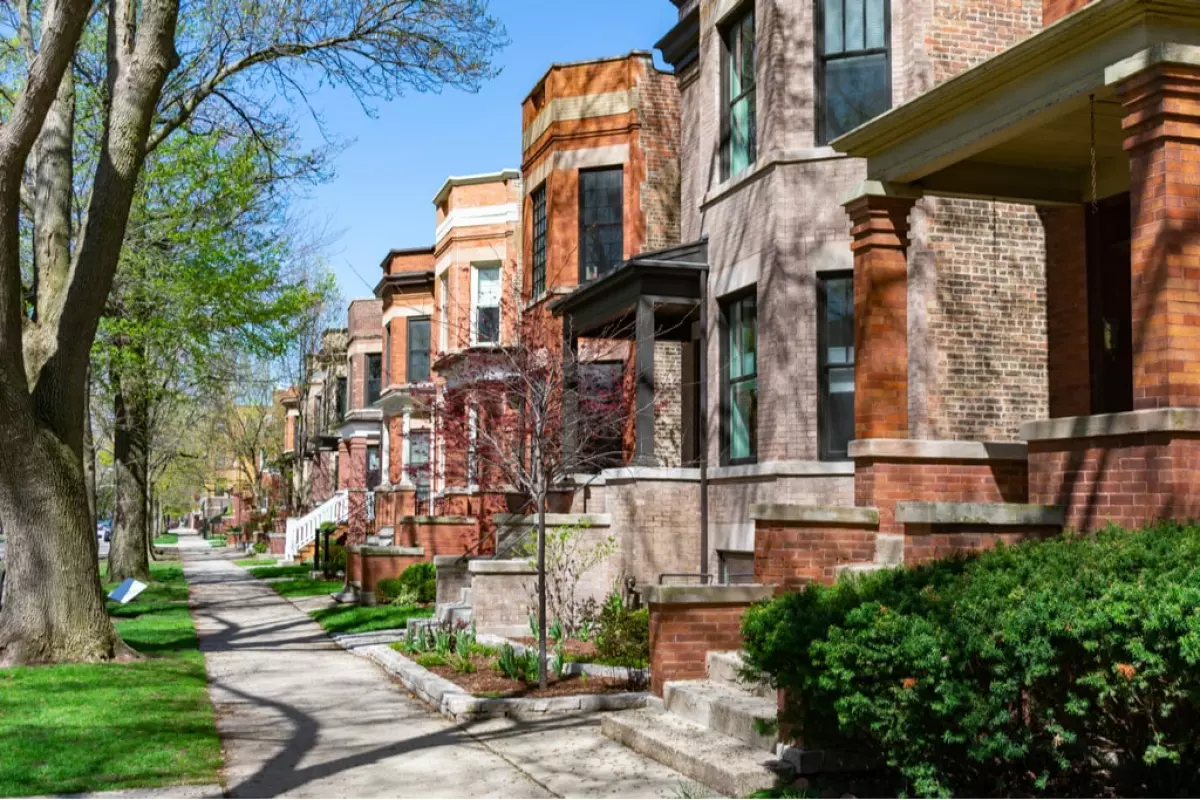 row of residential buildings