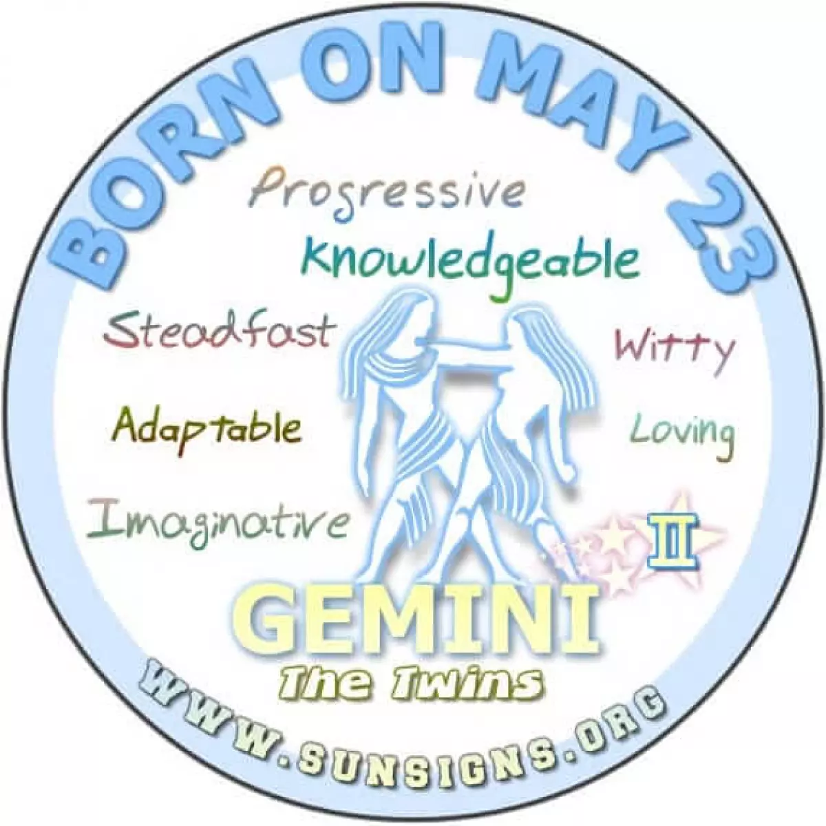 IF YOUR BIRTHDAY IS May 23, the Gemini born on this day have a reputation for being funny people