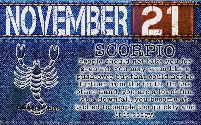 November 21 scorpio birthday calendar