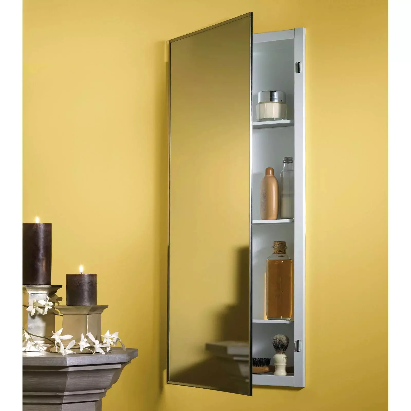 Franklin Shaker Style Frameless Recessed in wall solid wood bathroom Medicine Storage