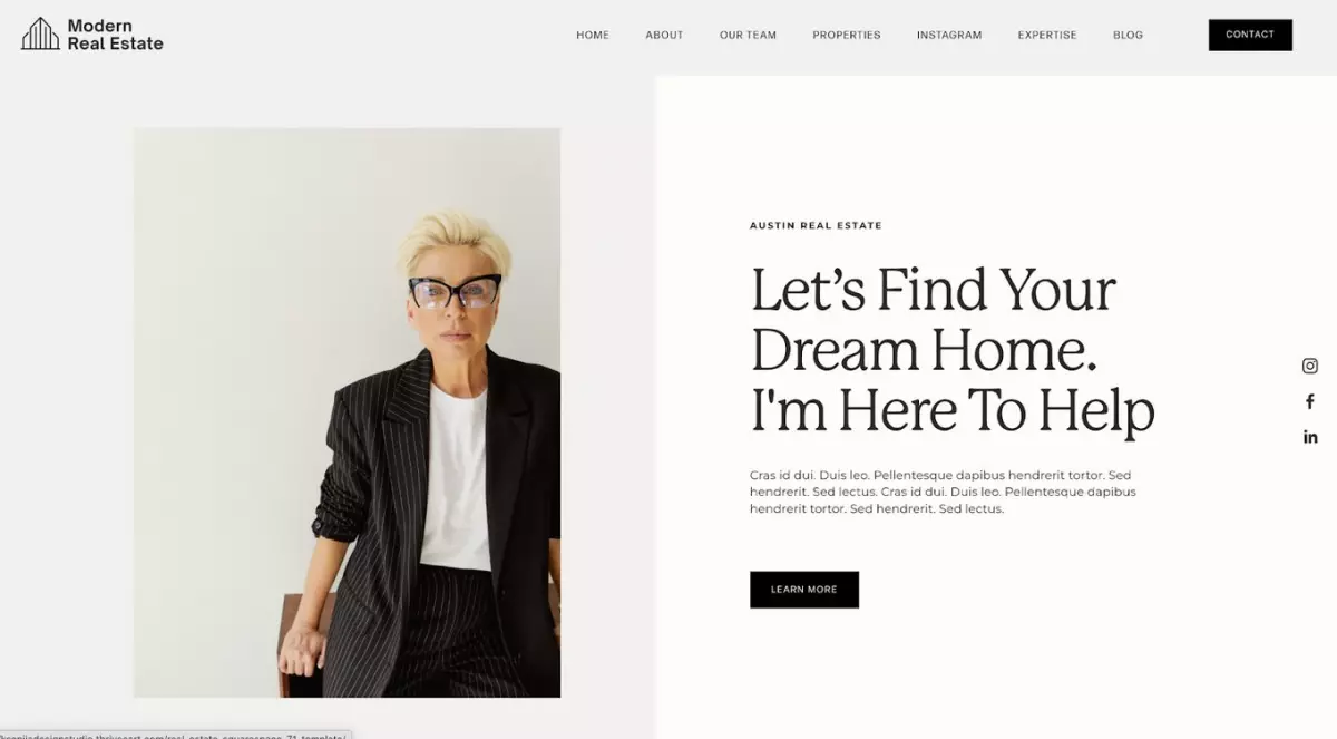 One of the best Squarespace templates for real estate