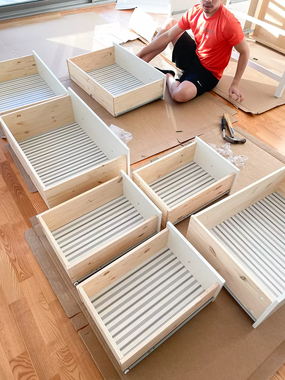 Assembled Ikea Hemnes drawers