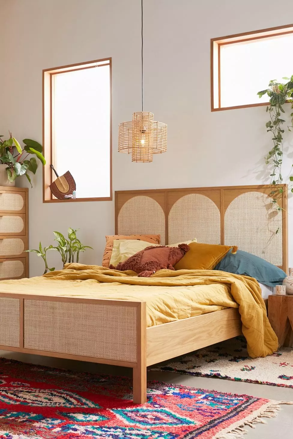 Go Retro with a Wood + Cane Bed Frame