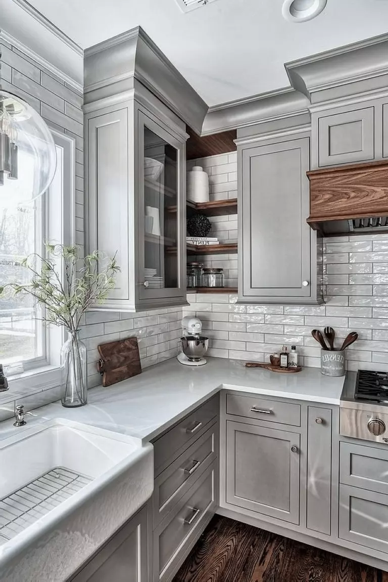 Grey and White Kitchen Cabinets