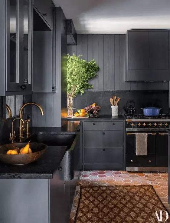 Grey Blue Kitchen Cabinets