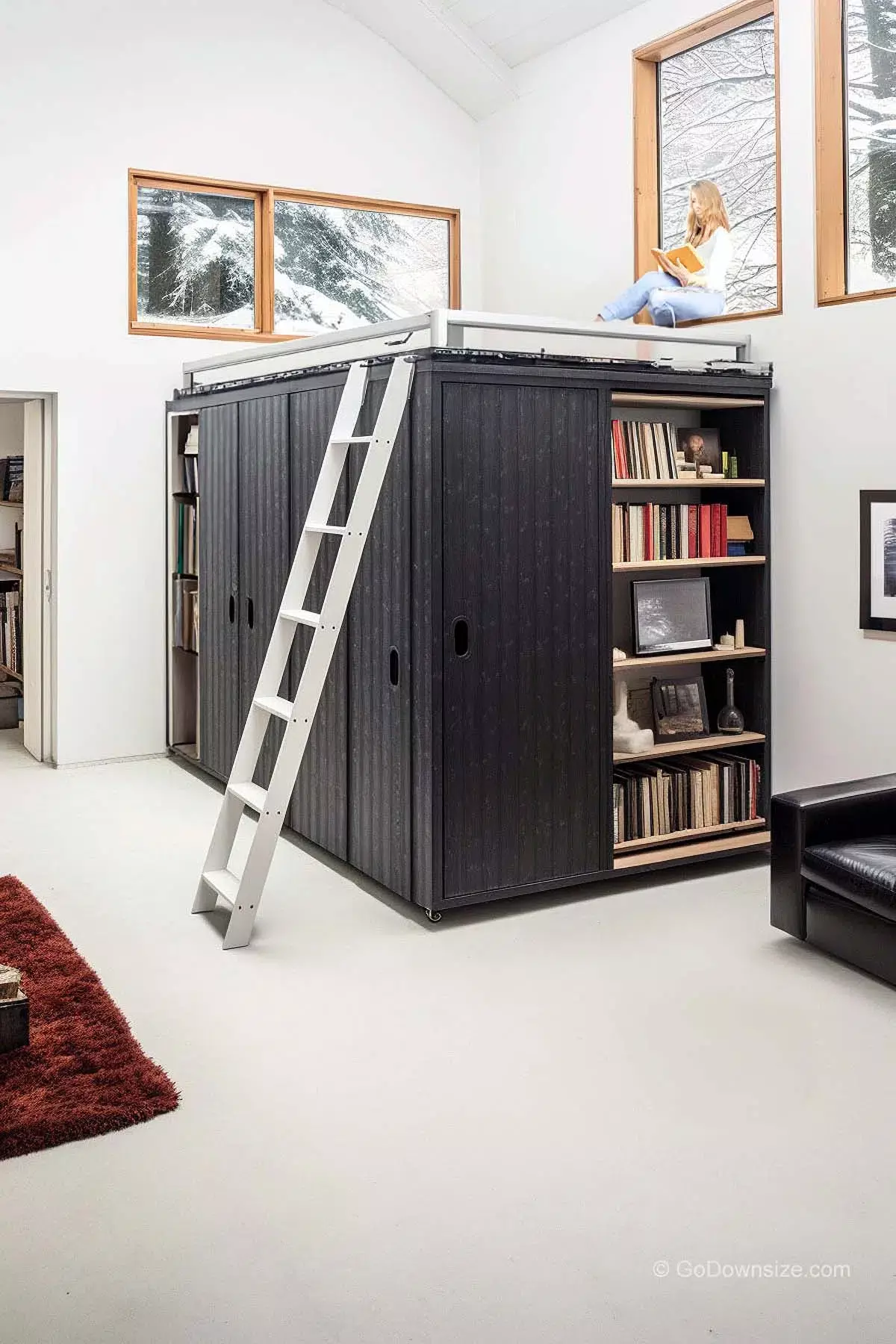 Loft space built on top of wardrobe units