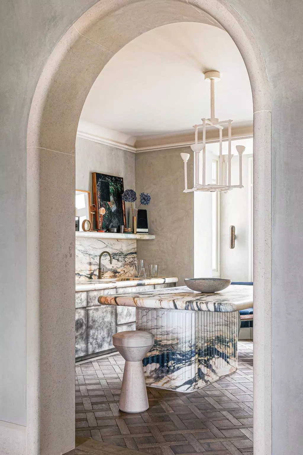 minimalist kitchen in white hues