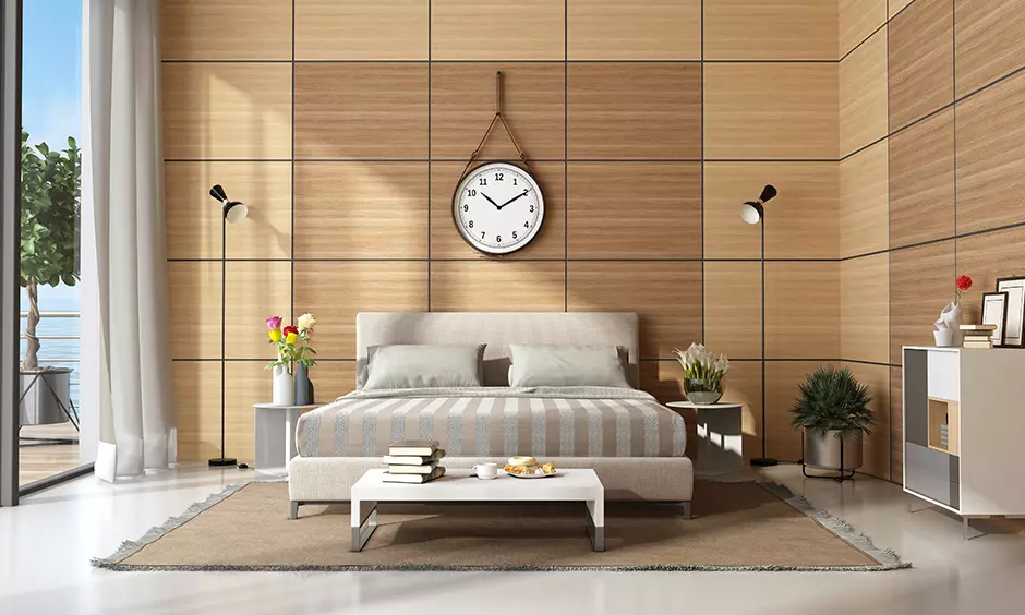 Bedroom Pvc wall panels reclaimed wood paneling offers a rustic charm with a rough yet flawless appeal.