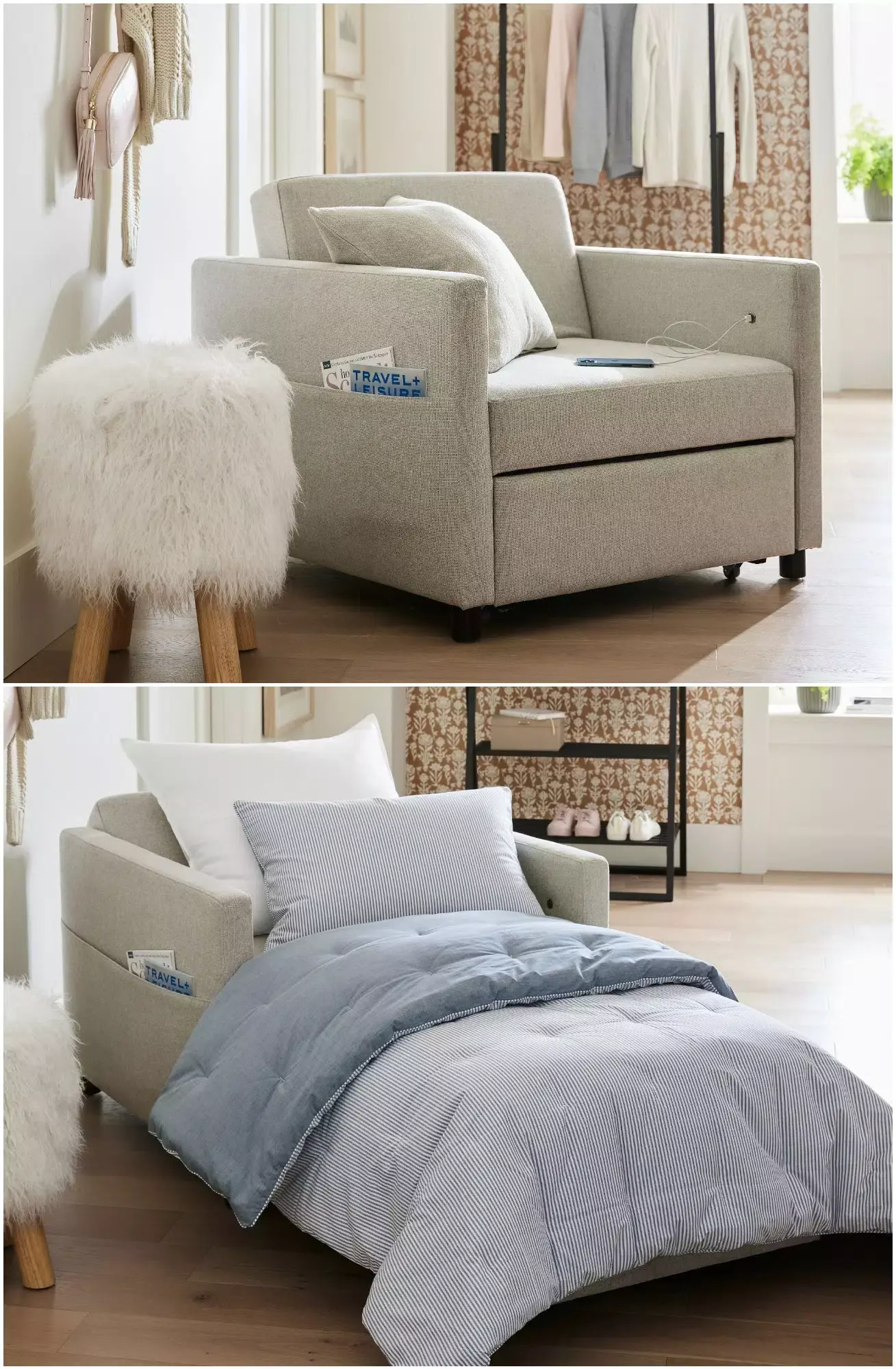 chair bed white 1 1 - 12 Convertible Chair Beds That Go From Seating to Sleeping in Seconds (2023)