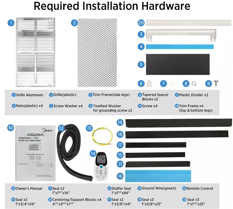 Required installation hardware with a sleeve; every in-wall AC producer has their own kit.