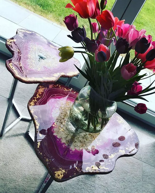 Glitter and Real Crystals Side Tables