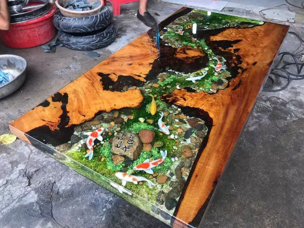 Epoxy Glaze Coated Penny Table