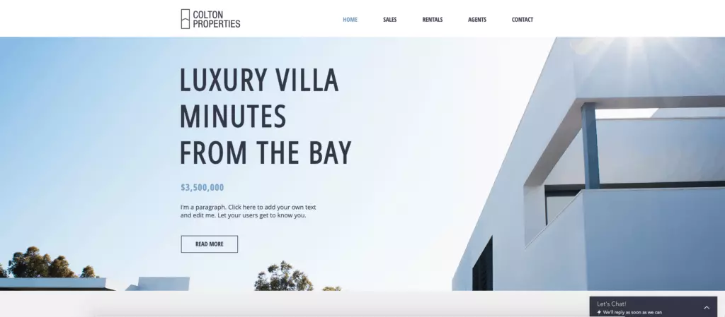 wix realty site website template