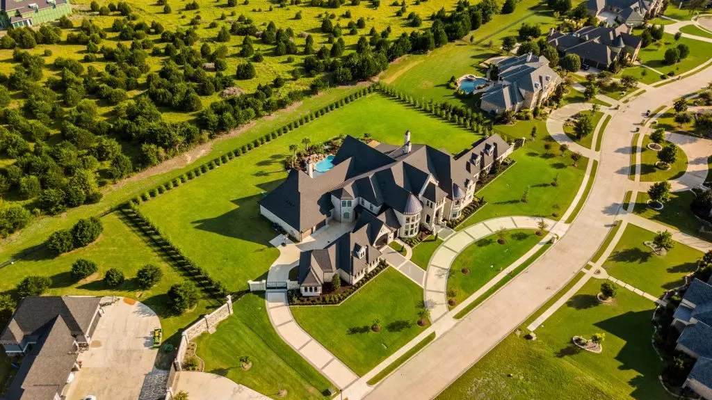 Drone Shot of the Pool at a House