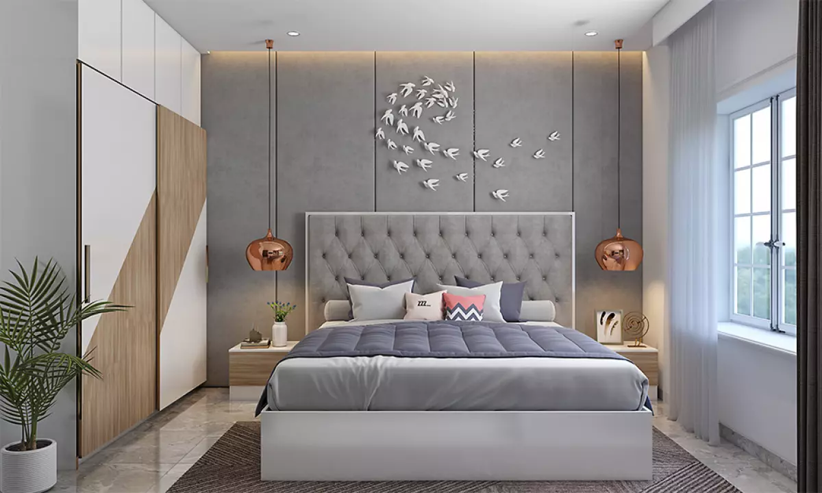 Modern bedroom in sleek and geometric appeal