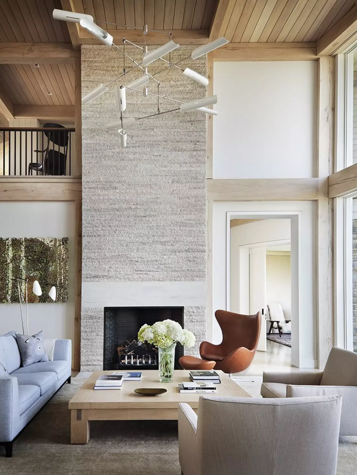 Contemporary living room with Arne Jackobsen