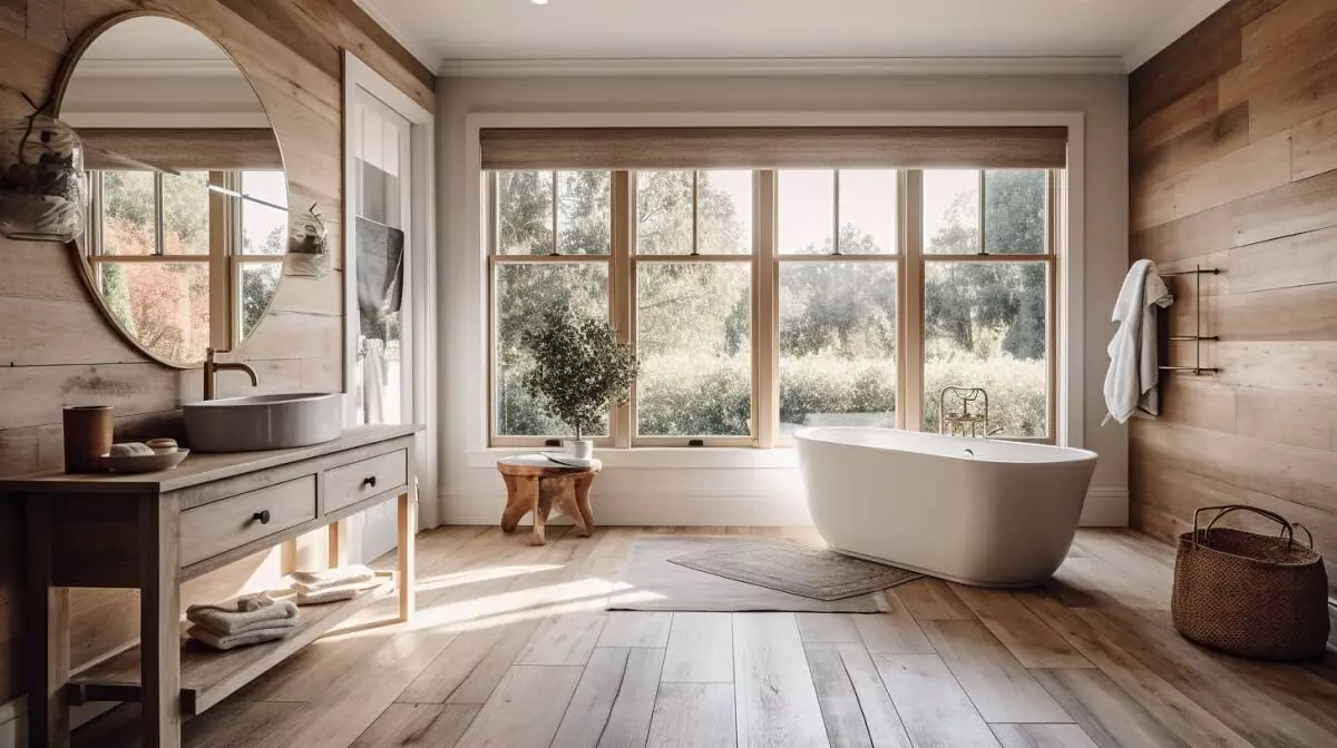 Farmhouse style bedroom with rustic decor