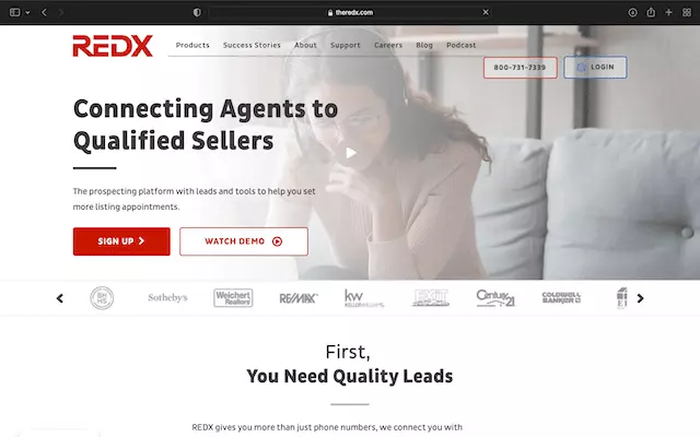 Market leader's home page