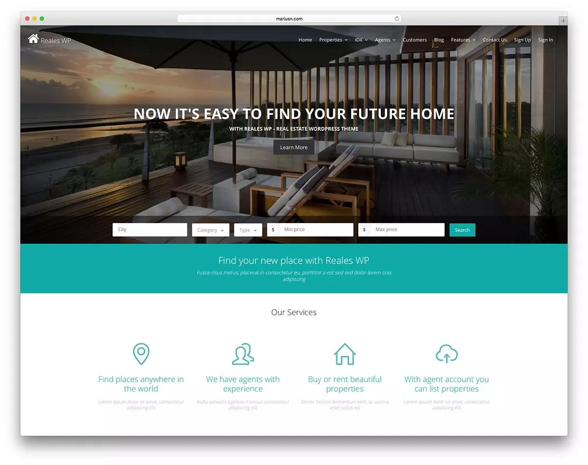 Real Estate WordPress theme