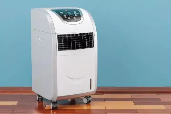 A swamp cooler helps cool a room