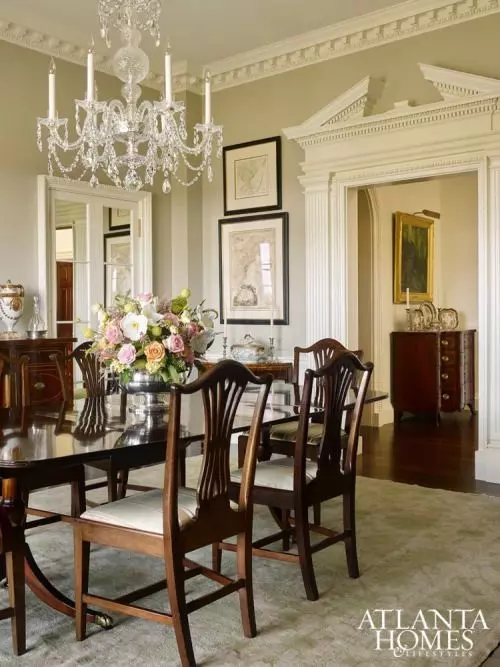 The best Antique Dining Tables Extraordinarily sized eight foot long French walnut extending dining table with three removable leaves. The table can extend and accept two additional leaves for a total length of 124.5â³ Six beautiful tapered legs with brass leg caps.