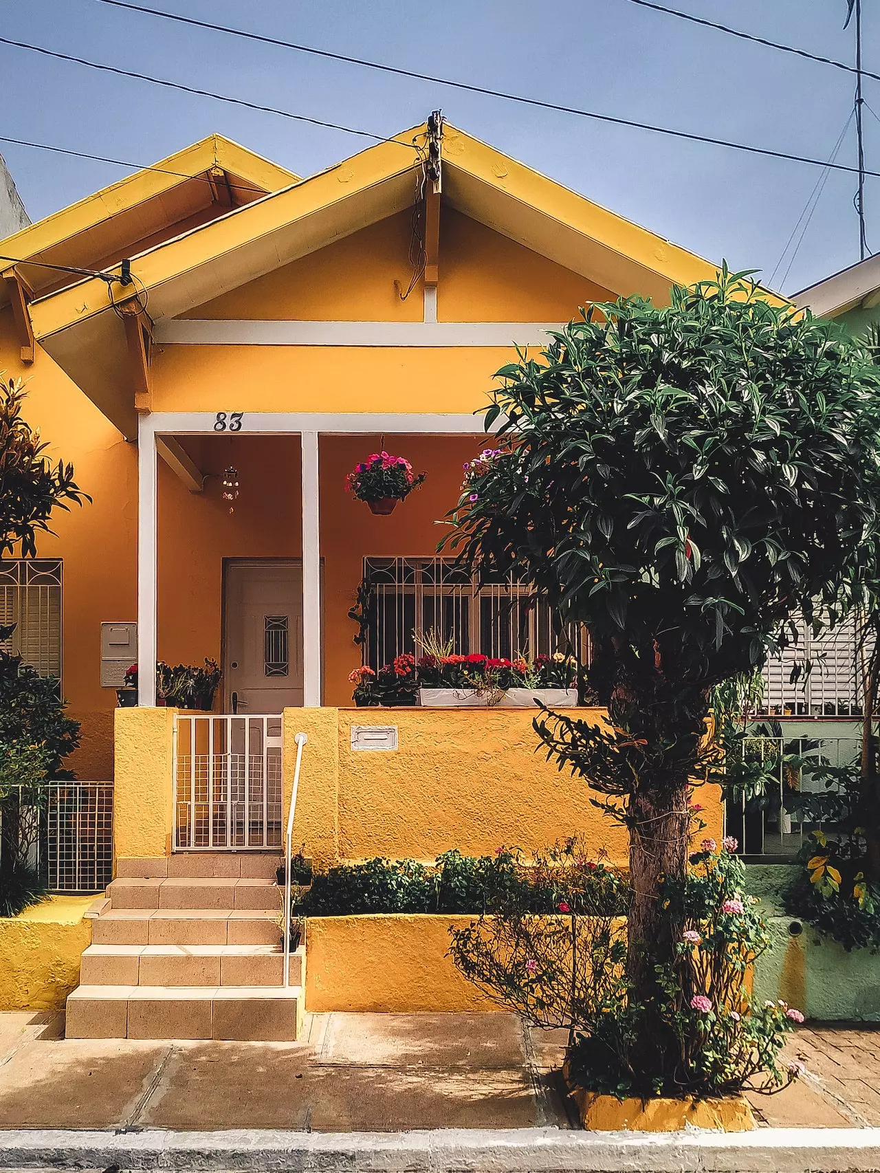 yellow concrete single-floor house design