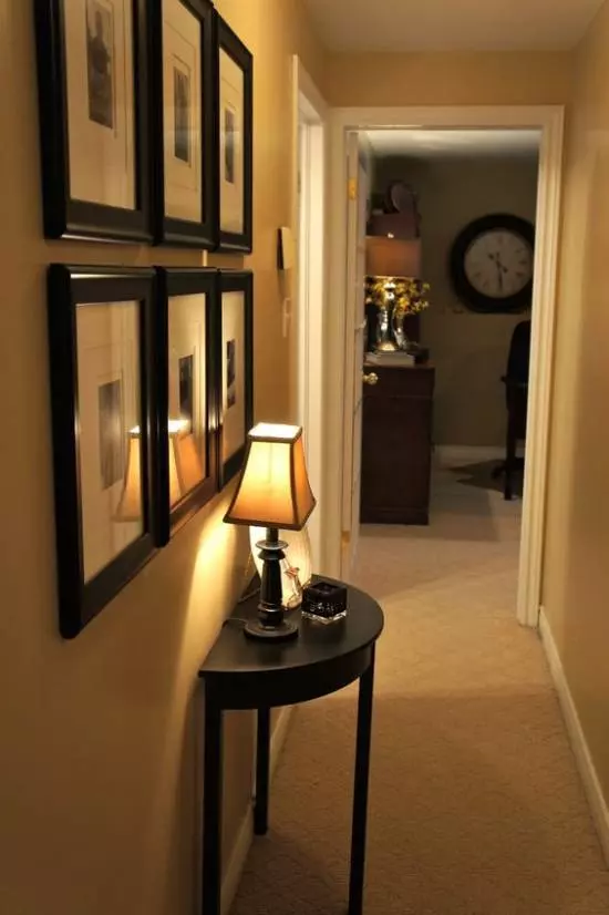 Small Hallway Decorating Ideas With Posters & Mirror