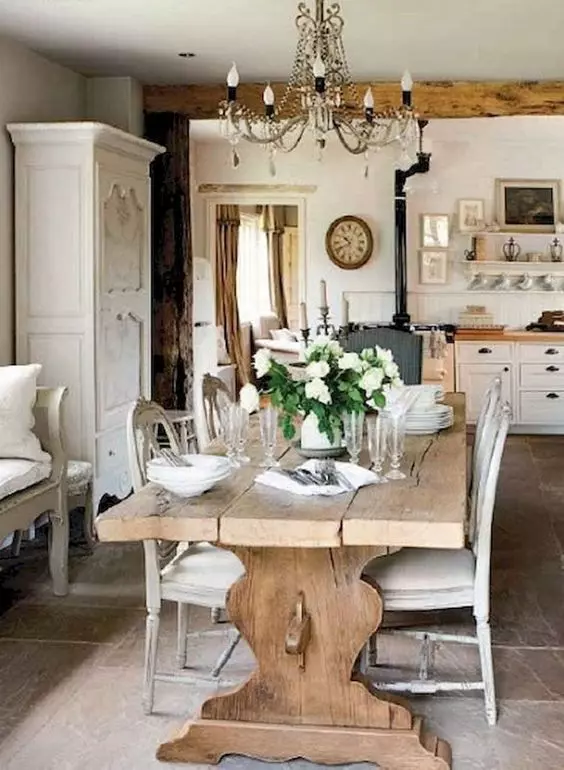 Rustic Furniture French Country Dining Room via @somuchbetterwithage