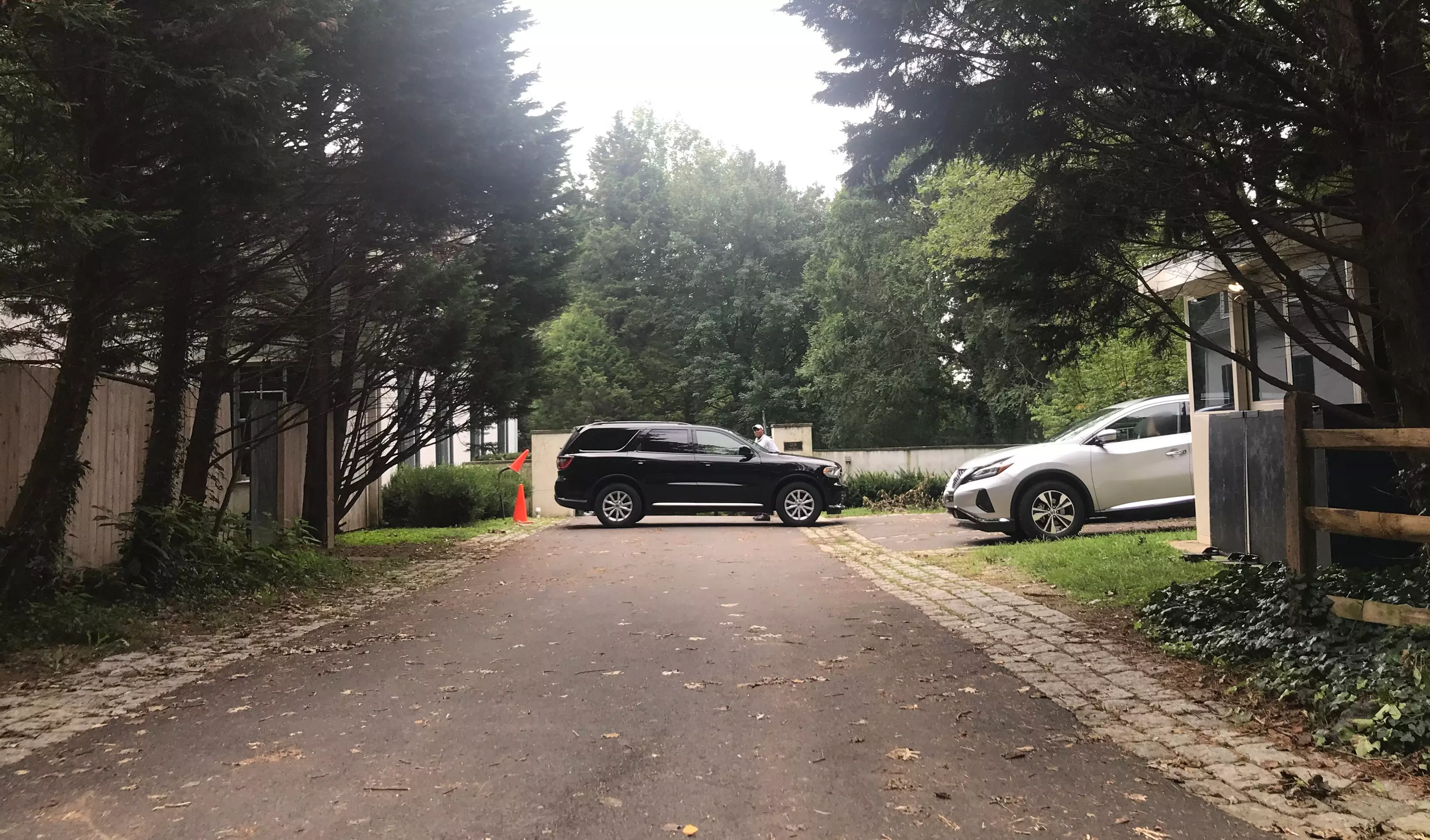 A black SUV sits outside Joe Biden