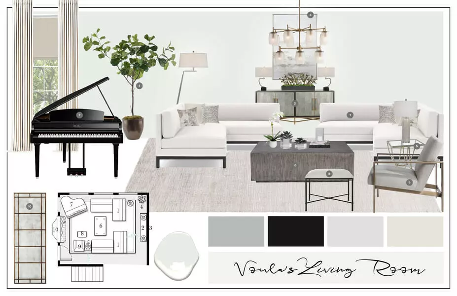 All-white furniture living room - Casey H