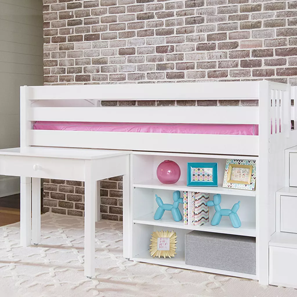 desk that rolls underneath loft bed