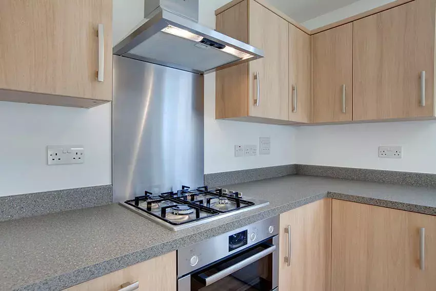 Kitchen with plywood cabinets