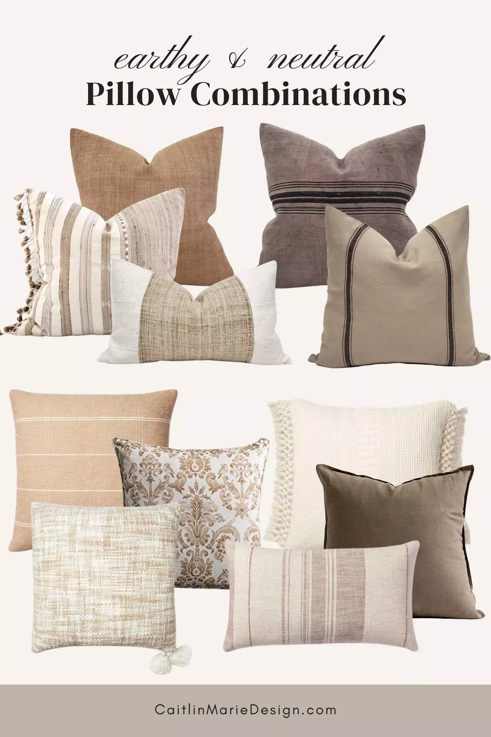 earthy neutral pillow combinations