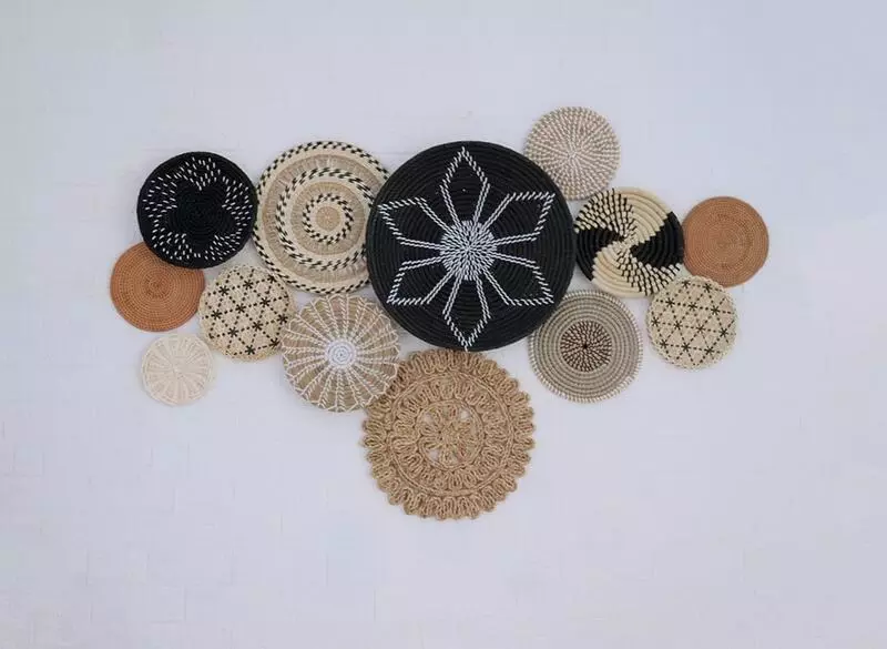 Woven basket wall decoration