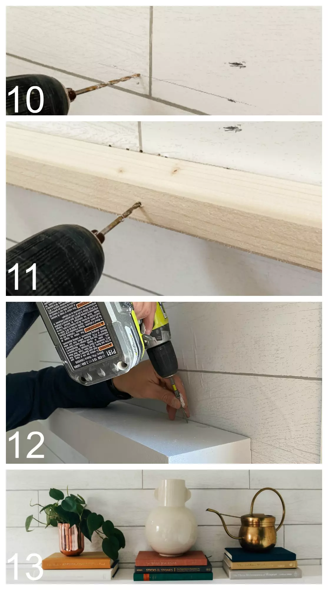 DIY Floating Shelves- Get the Custom “built-in” look with Wallpaper!