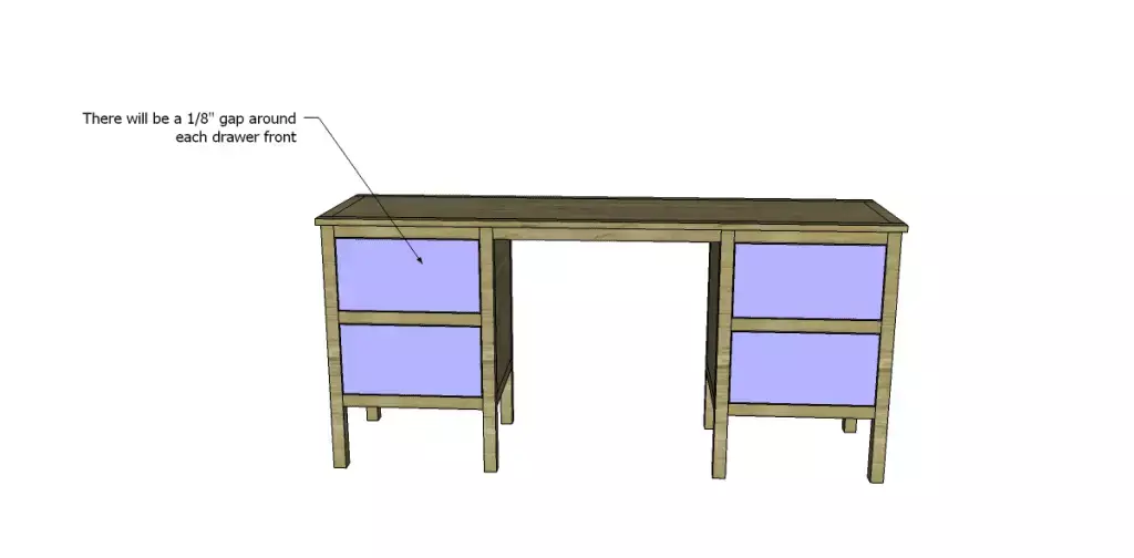 Free plans to build a Sereno desk - Drawer BS