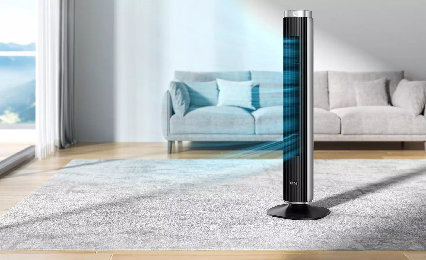 Dreo Pilot Pro tower fan works in a living room