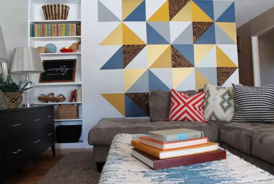 Scandinavian Living Room with Geometric Pillows