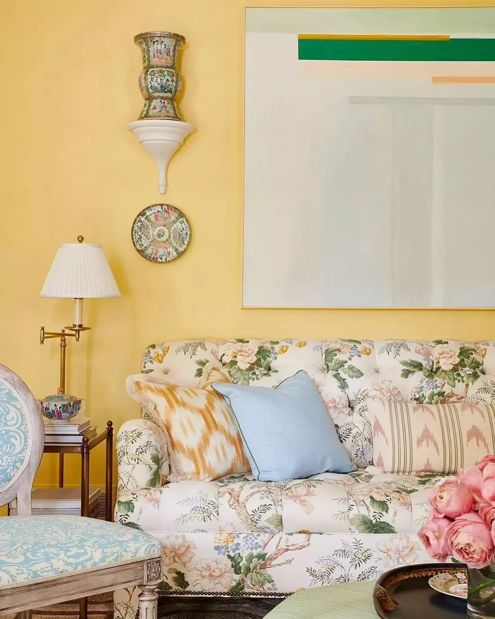 Coastal grandmother yellow walls by markdsikes_interiors