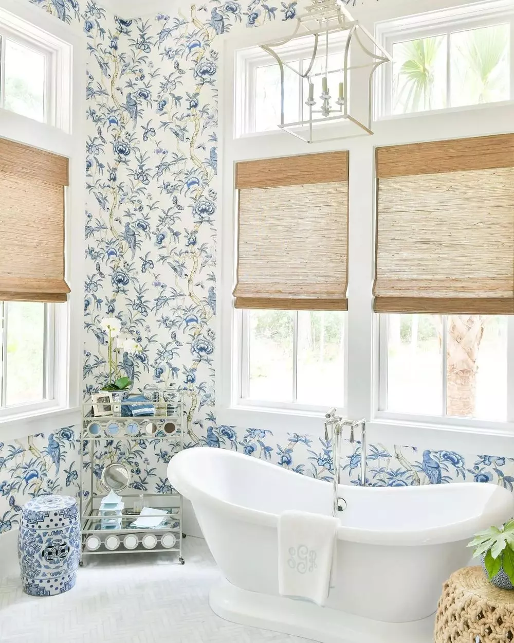 Coastal grandmother bathroom decor by kellycarondesigns