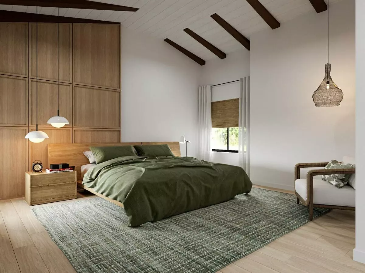 Earth tone bedroom with a natural feel by Anna Y