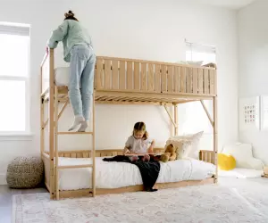 GLORHOME Space-Saving Triple Bunk Bed; Best Bunk Beds for Kids and Toddlers