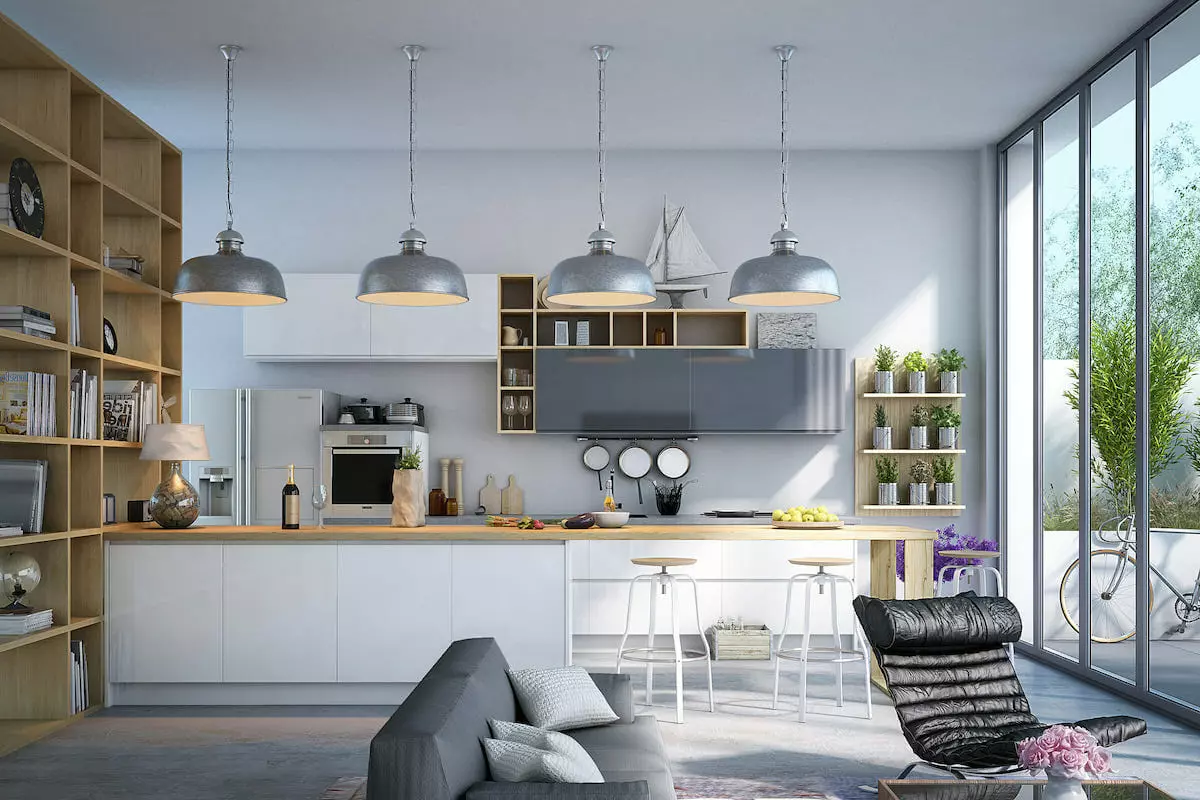 Industrial style decor in a loft kitchen by Decorilla designer, Kristina B.