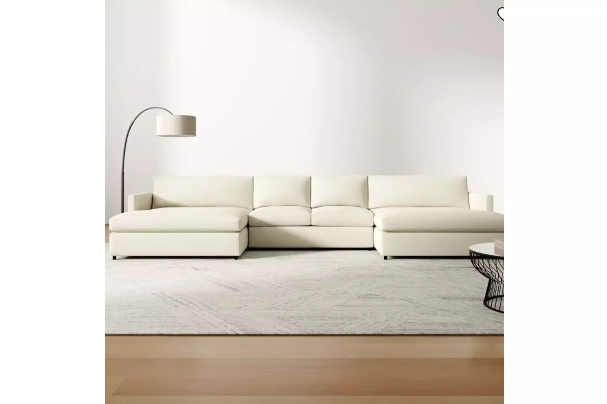 White sectional sleeper sofa.