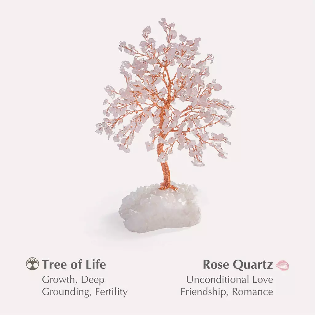 You Are Loved - Rose Quartz Stone Feng Shui Tree